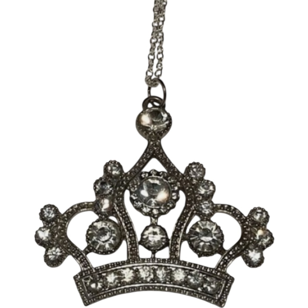 Crown Rhinestone Pendant & Chain - Picture 3 of 11